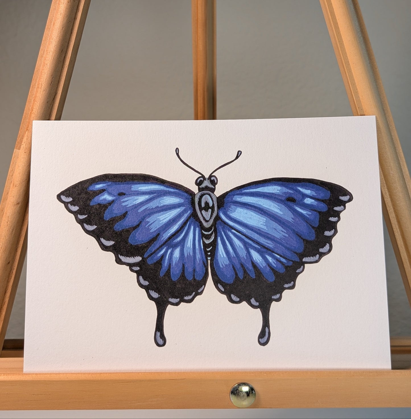 Print of a blue butterfly